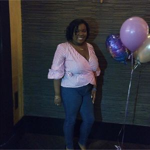 Pink & White Wrap Shirt